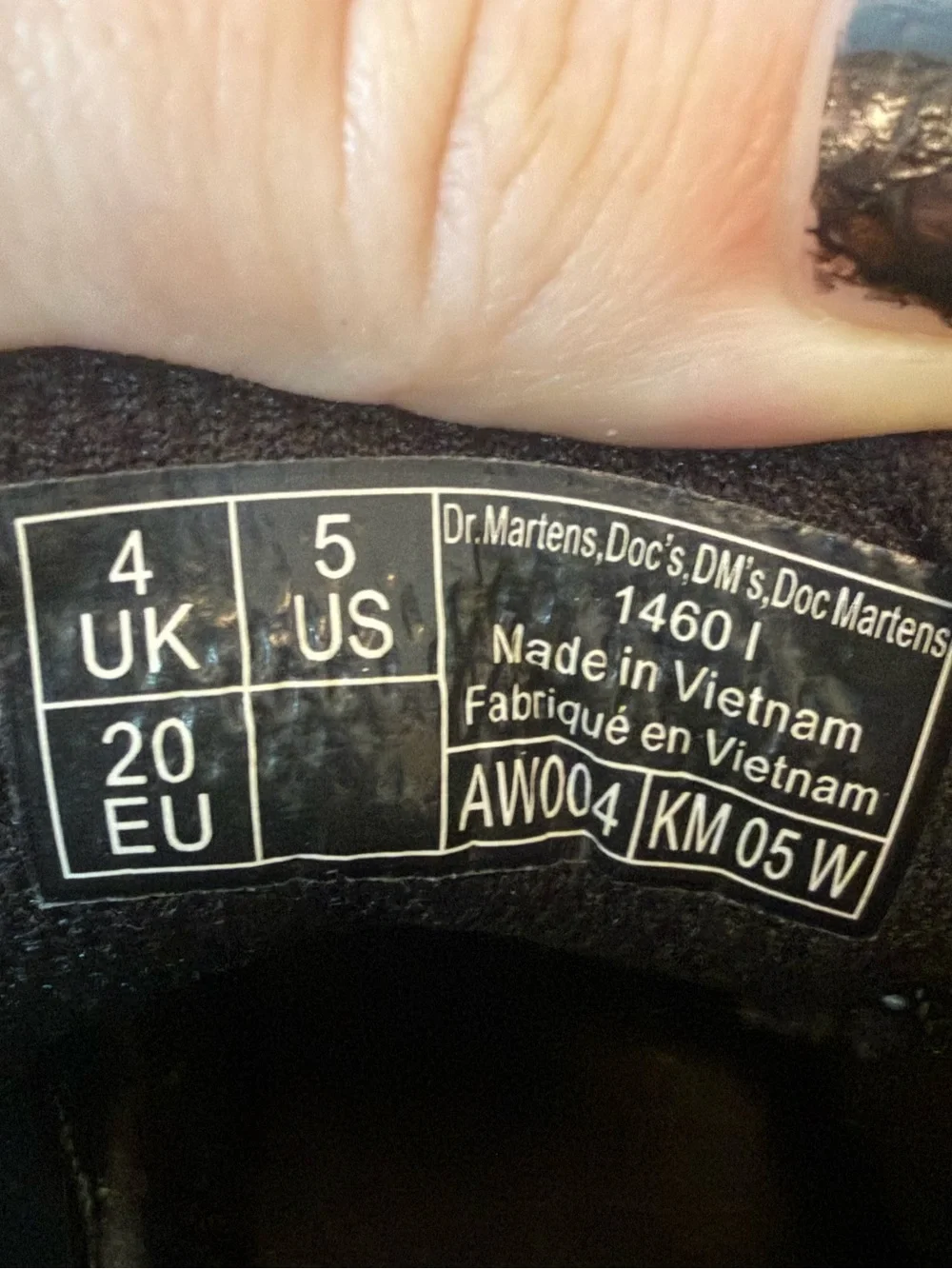 Dr. Martens 1460 Baby Leather Ankle Boots - Size 5